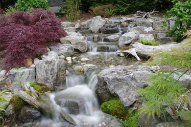 Design ideas for a mid-sized traditional backyard landscaping in Vancouver.