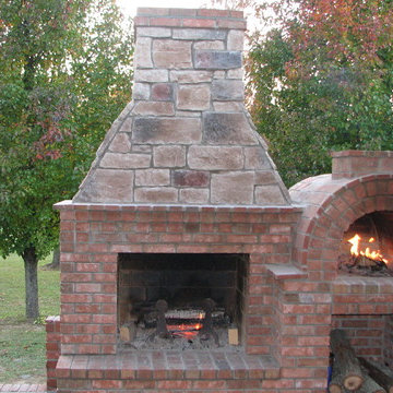 The Riley Family Wood Fired Brick Pizza Oven & Fireplace Combo in Kentucky