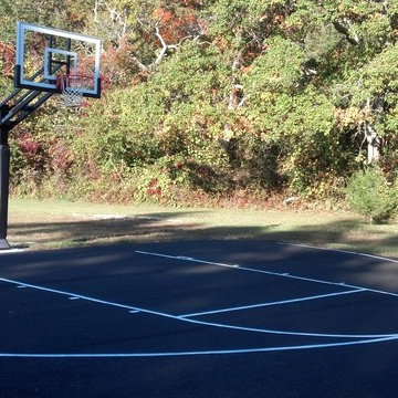 Tianne C's Pro Dunk Gold Basketball System on a 40x30 in Griswold, CT