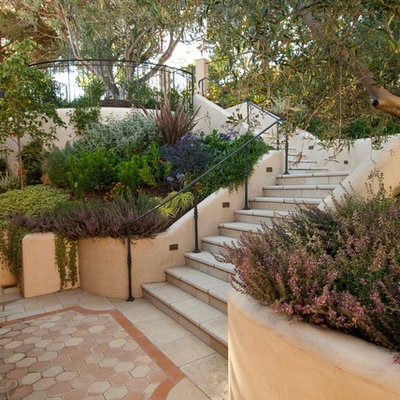 This is an example of a mediterranean hillside stone landscaping in San Francisco.