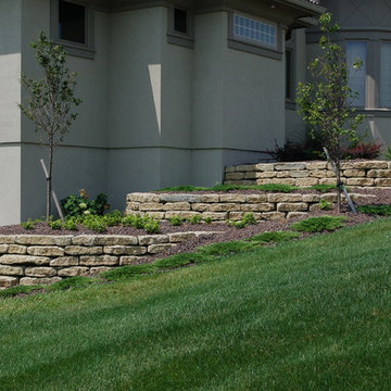 Tiered Retaining Walls with Landscaping