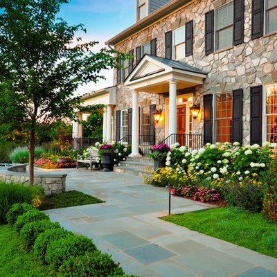 Inspiration for a huge traditional partial sun front yard concrete paver formal garden in DC Metro for spring.