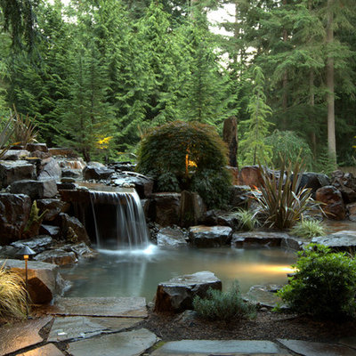 Photo of a traditional water fountain landscape in Seattle.