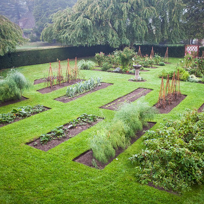Photo of a traditional vegetable garden landscape in New York.