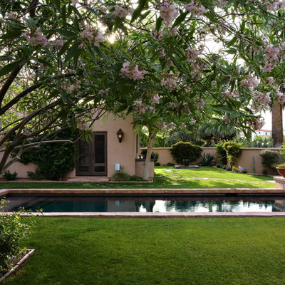 Design ideas for a traditional backyard landscaping in Phoenix.