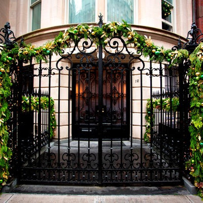 Photo of a traditional garden path in Boston.