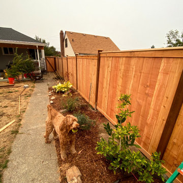 Trimmed estate style cedar fence