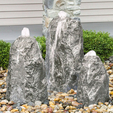 Triple Matterhorn Handcrafted Bubbling Rock Fountain Kit