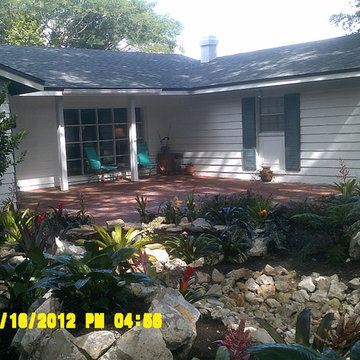 Tropical, low maintenance front yard