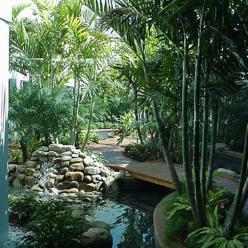 Tropical waterscape courtyard