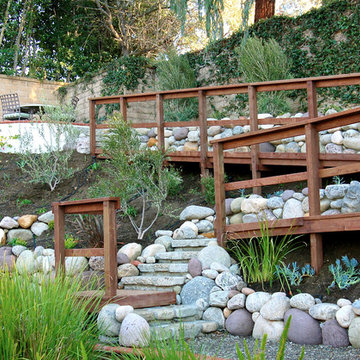 Unique Hillside Landscape designed and installed by Bragar Landscaping.