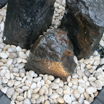 Uplighting the stones with rock lighting