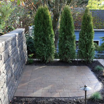 Upper Patio With Arborvitae For Separation