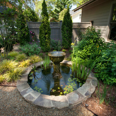 This is an example of a traditional water fountain landscape in Charlotte.