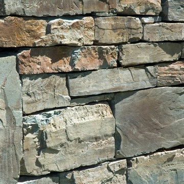 Urban Lodge: dry stacked stone wall