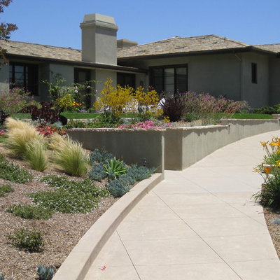 Photo of a contemporary retaining wall landscape in San Diego.