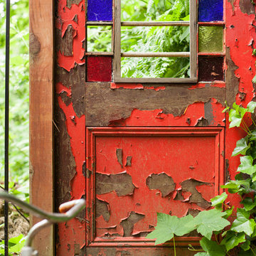 Wabi-sabi - old red door