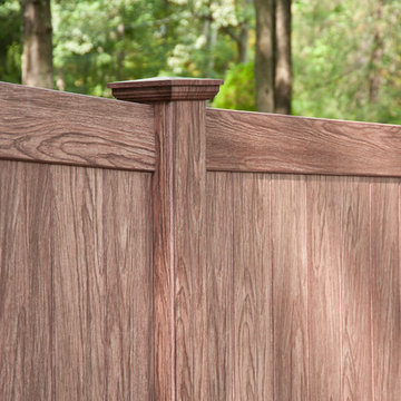 Walnut Wood Grain PVC Vinyl Privacy Fence from Illusions Fence