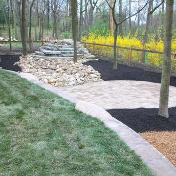 Water Feature and Patio in The Woods at Josephenum