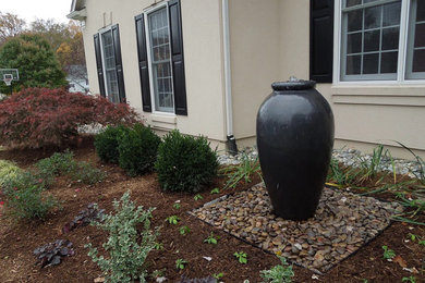 This is an example of a small traditional front yard gravel landscaping in Other.