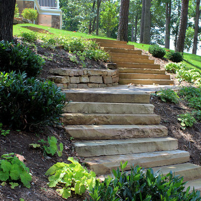 This is an example of a traditional hillside landscaping in DC Metro.