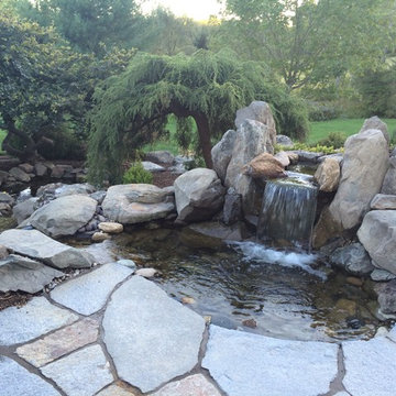 Waterfall, Natural Stone Patio, Walkway, and Steps in Stephentown, NY