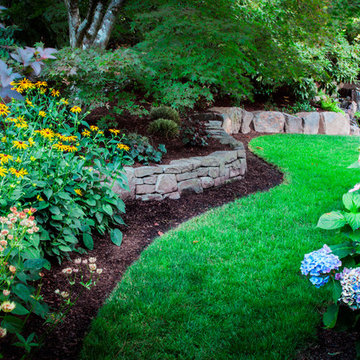 Waterfalls and Boulder Retaining Walls in SW Portland, Oregon