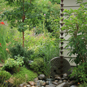 West Seattle Eco-friendly Home: rain chain and rain garden