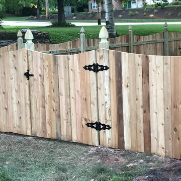 Western Red Cedar Spaced picket fence Concave Top