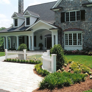 White Picket Fence and Stone Driveway