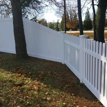 White Vinyl Fencing and Custom Built Gate