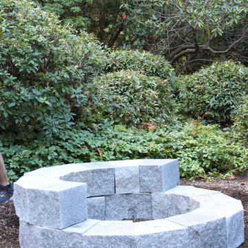 Woodbury Gray Granite Fire Pit Install and Family Gathering