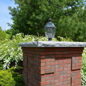 Woodbury Gray Granite Lamp Post Cap