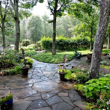 Woodland Living: Patio, Paths & Fire Pit with Woodland Gardens