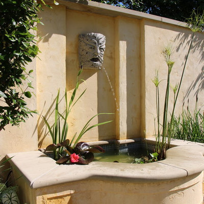 Inspiration for a traditional water fountain landscape in New York.