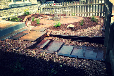 Xeriscaping, pathways, and patios before and after