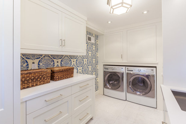 Transitional Laundry Room by Ann Lowengart Interiors