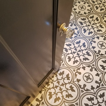 Antique Knobs and Black Doors