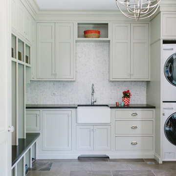 Beautiful gray laundry room