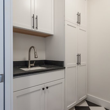 Black and White Laundry Room