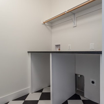 Black and White Laundry Room