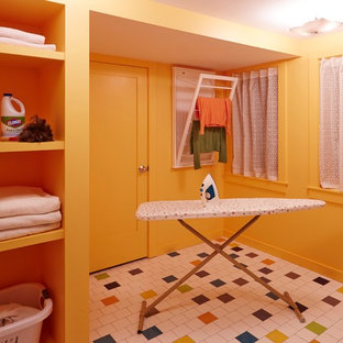 Bright Basement Laundry Room