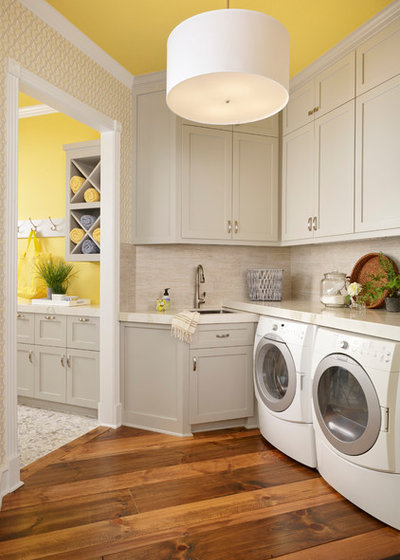 Transitional Laundry Room by Cindy Aplanalp & Chairma Design Group