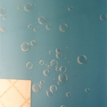 Bubble mural in laundry room
