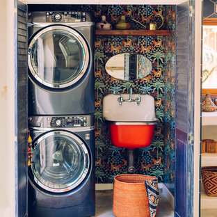 Idée de décoration pour une buanderie bohème.