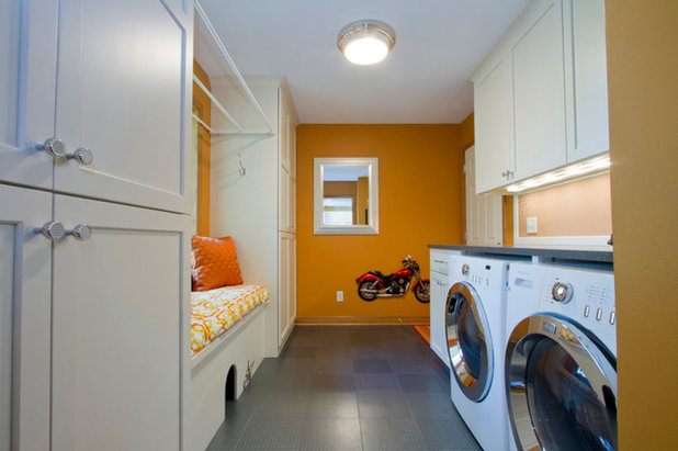Transitional Laundry Room by Bear Trap Design