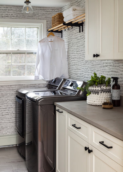 Transitional Laundry Room by North Fork Design Co.