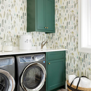 75 Beautiful Laundry Room with Green Cabinets Pictures & Ideas - August ...