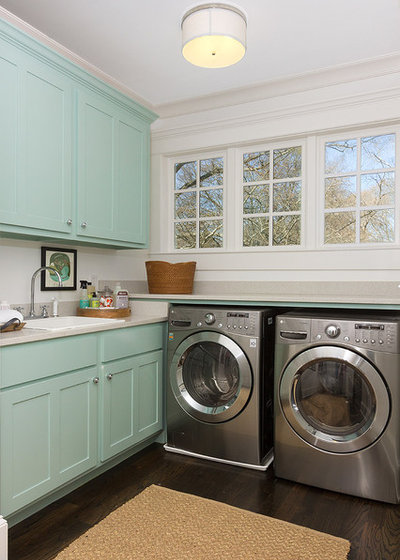 Transitional Laundry Room by Colordrunk Designs