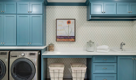 Room of the Day: Bold Blue Hub for Laundry and Crafts